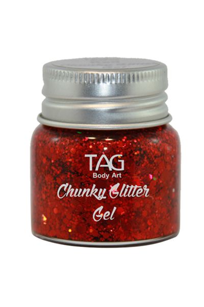 Tag Chunky Glitter Gel Red
