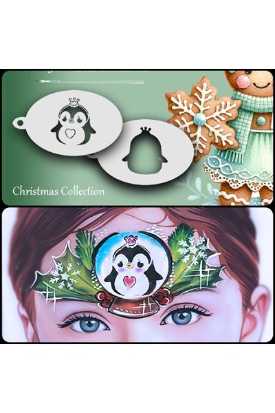 Facepainting Stencil Christmas Penguin