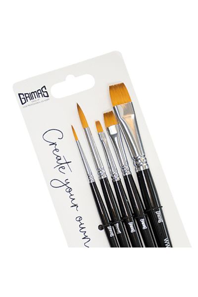 Grimas Face Paint Brush Set Round | Flat