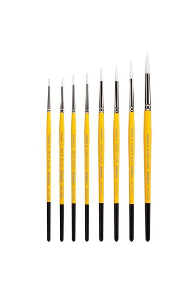 Kingart White Nylon Brushes Set Of 8