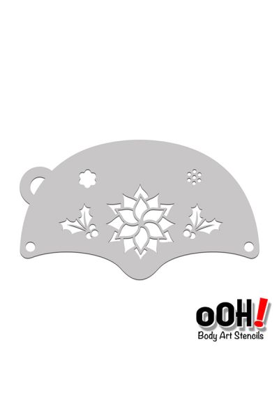 oOh Body Poinsettia Mask Face Paint Stencil K14