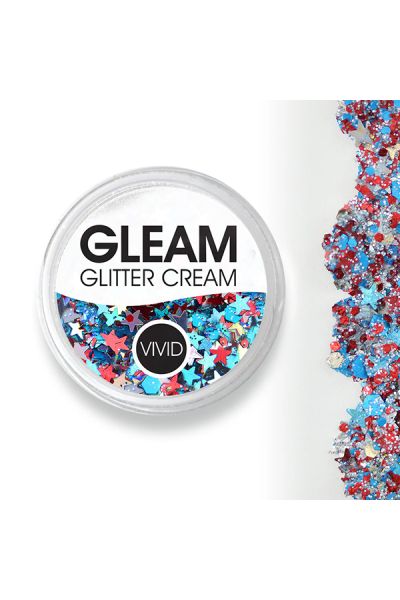 Vivid Gleam Chunky Glitter Cream- Red White & Boom