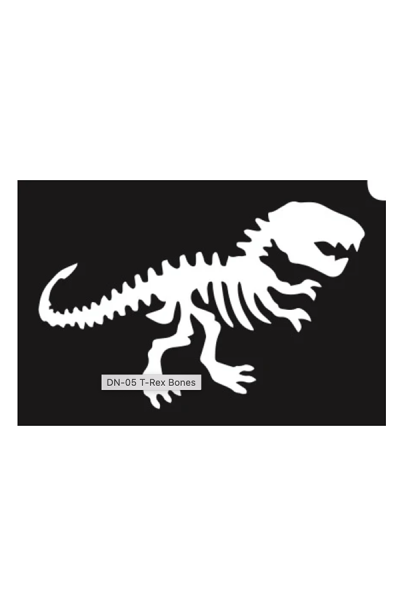 Glittertattoo Stencil T-Rex Bones (5 pack)