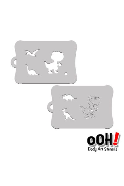 oOh Body Art Happy T-Rex Dinosaur Stencil