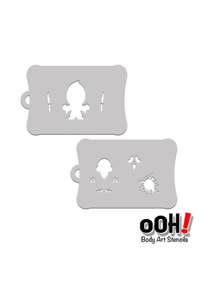 oOh Body Art Ghost Face Stencil
