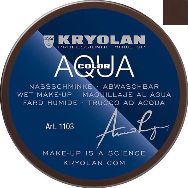 Kryolan Aquacolor Zwarte Pieten Schmink 101 55ml