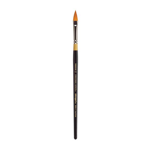 Kingart Golden Taklon Oval Floral Petal Brush 2