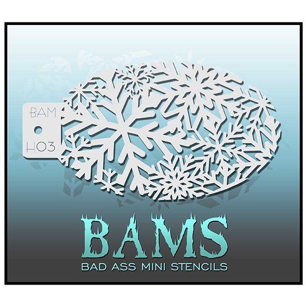 Bad Ass Bams FacePaint Stencil Snowflakes