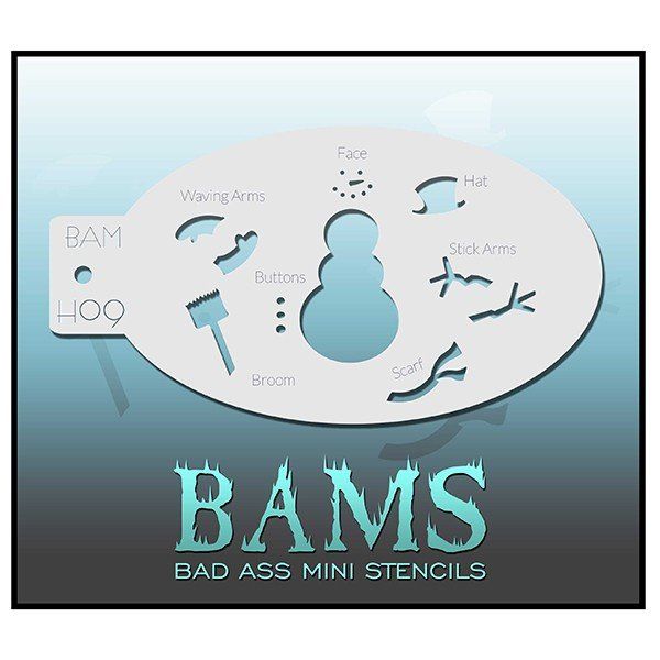 Bad Ass Bams FacePaint Stencil Snowman