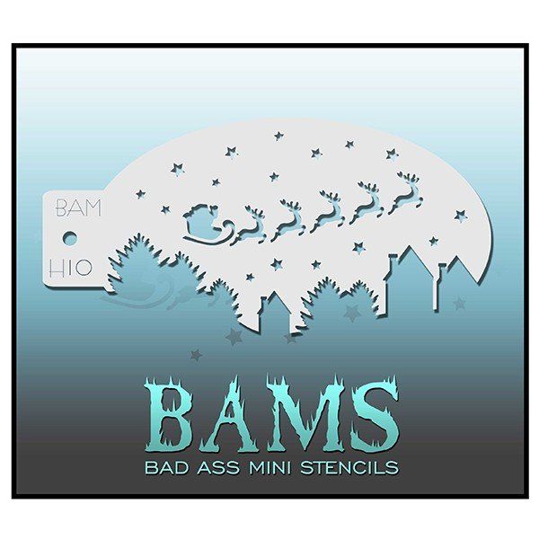 Bad Ass Bams FacePaint Stencil Santa Claus