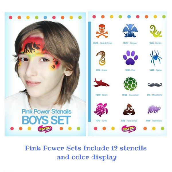 Sillyfarm Boys Pink Power Stencil Set
