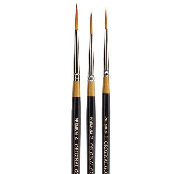 Kingart Original Gold 9350 Series, Golden Taklon Liner 3 Pcs