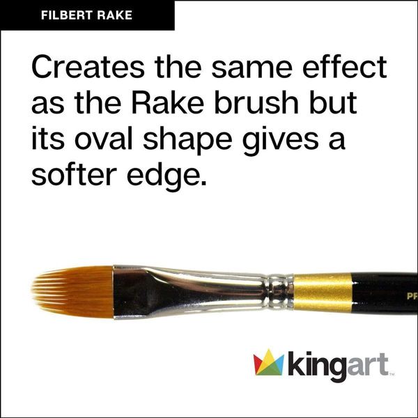 Kingart Golden Taklon Filbert Brush Grass Comb 1/8