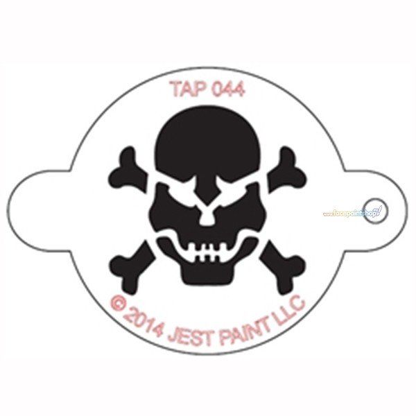 Tap Facepaint Stencil Skull with Crossbones