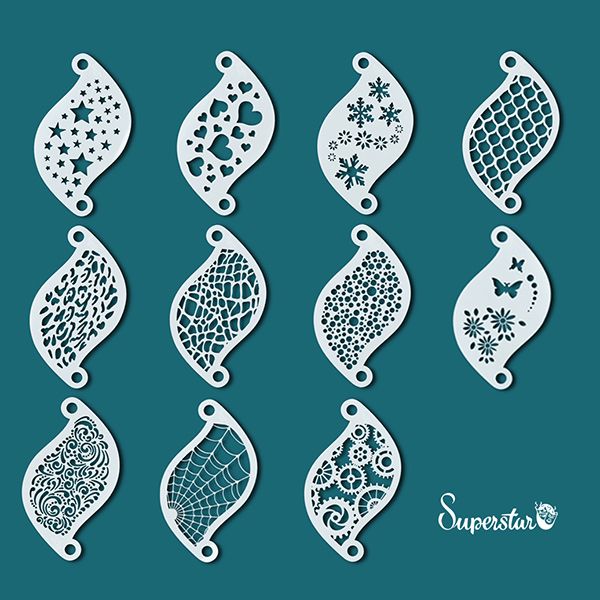 Facepainting Stencil Set 11Pcs