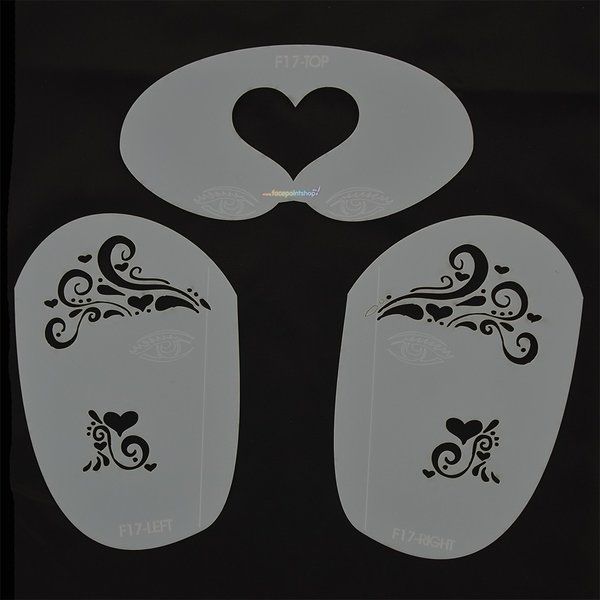 FA Airbrush/Facepaint Heart Tribal Stencils
