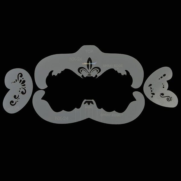 FA Airbrush/Facepaint Mardi Fleur De Lis Stencils