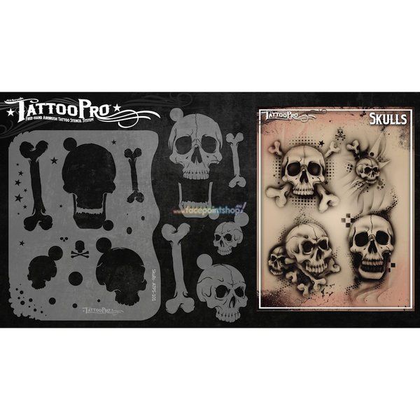 Wiser Airbrush Tattoo Skulls