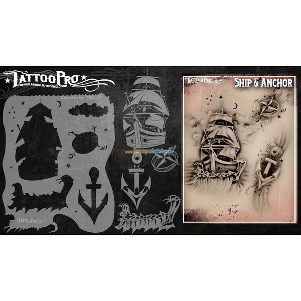 Wiser Airbrush Tattoo Ship & Anchor