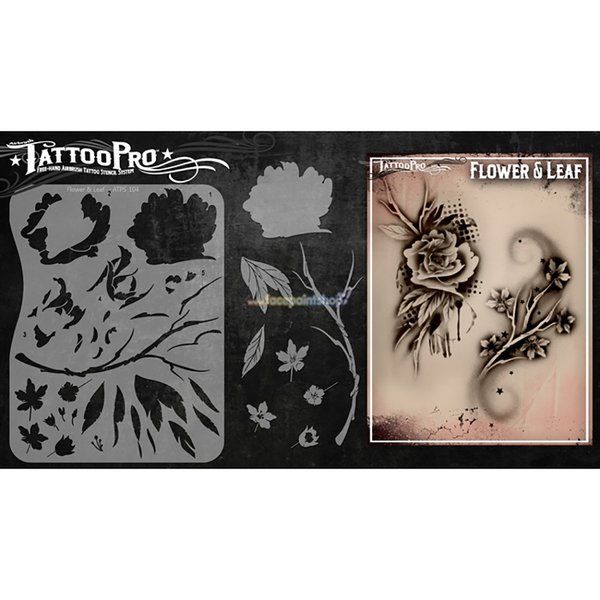 Wiser Airbrush Tattoo Flower & Leaf