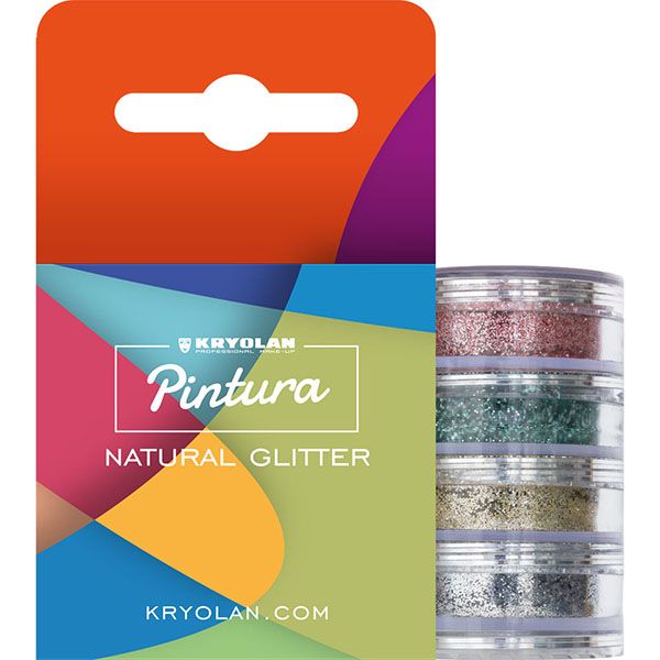 Kryolan Pintura Natural Glitter 4 Colors Stacker