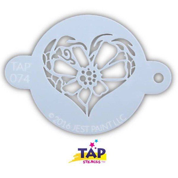 Tap Facepaint Stencil Flower Heart