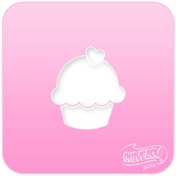 Silly Farm Stencil Cupcake