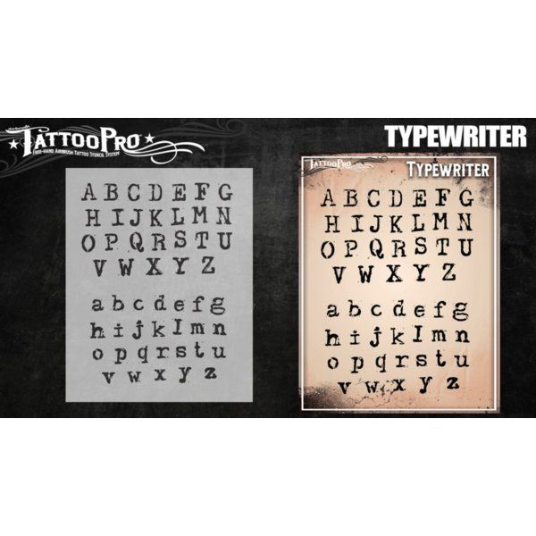 Wiser Airbrush Tattoo Font: Typewriter