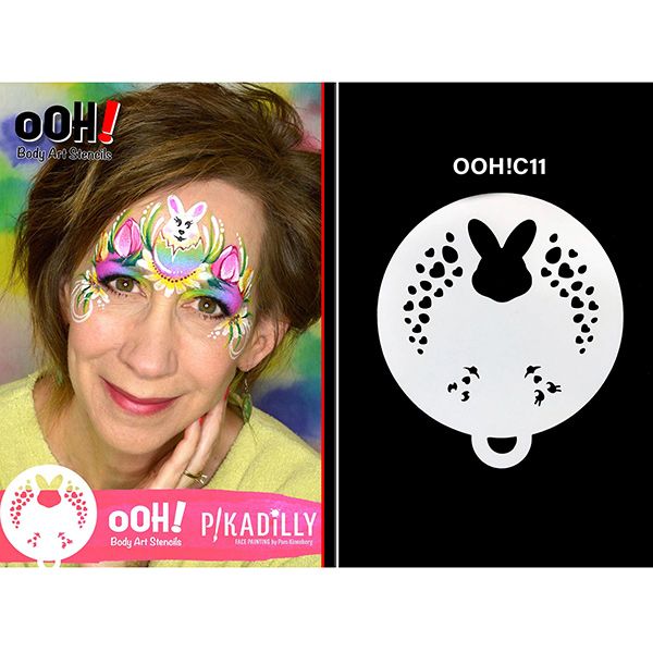oOh Body Art Bunny Flip Face Painting Stencil