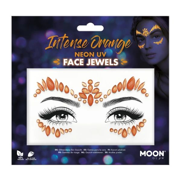 Face Jewels Neon Uv Orange