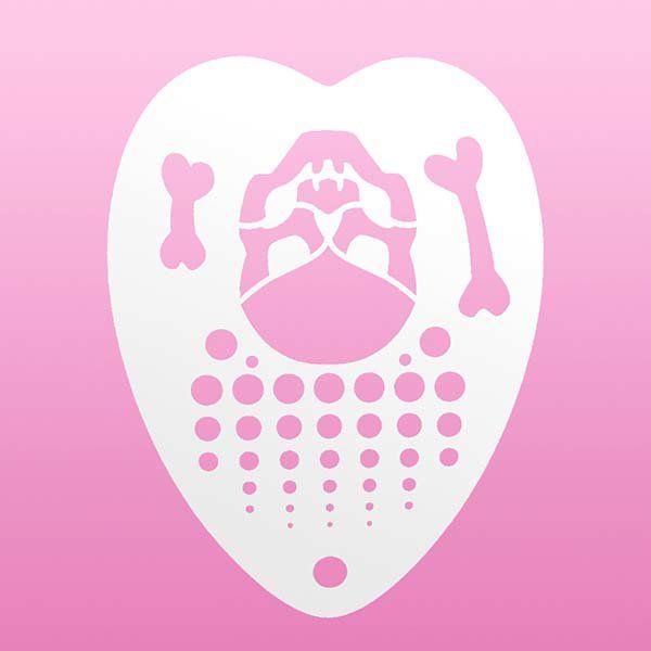 Heart Stencil - Skull 'N Bones
