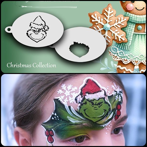 Facepainting Stencil X-Mas Grinch