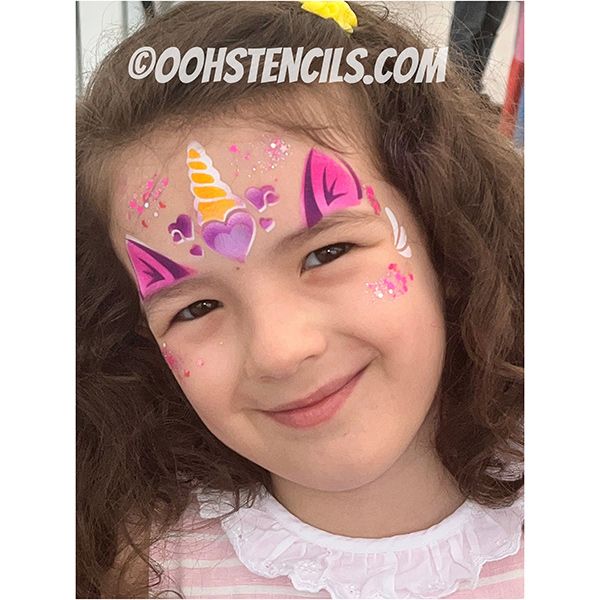 oOh Body Art Butterfly Unicorn Facepaint Stencil K19A