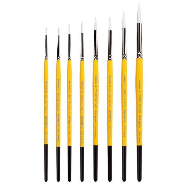 Kingart White Nylon Brushes Set Of 8