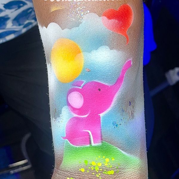 oOh Body Art Baby Elephant Stencil