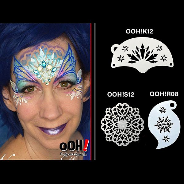 oOh Body Art Snowflake Princess Mask Face Paint Stencil K012