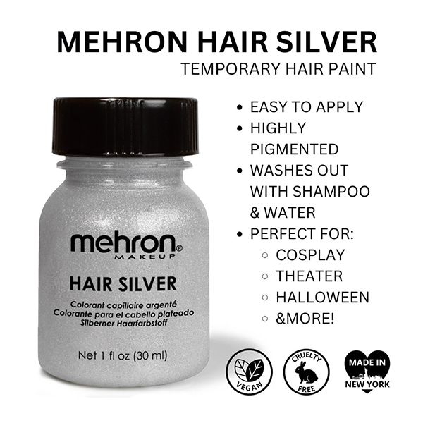 Mehron Hair Silver