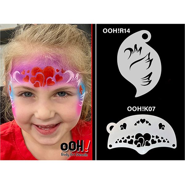 oOh Body Valentine Mask Face Paint Stencil K07