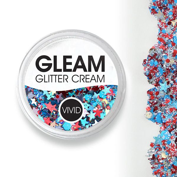Vivid Gleam Chunky Glitter Cream- Red White 