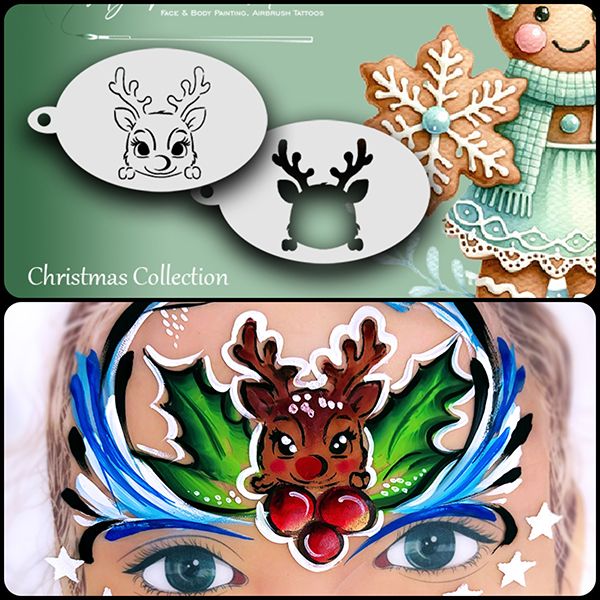 Facepainting Stencil Reindeer