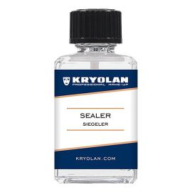 Kryolan Sealer is a clear synthetic liquid used for protection over latex, foam, wax models, putty noses, chins and other prosthetic pieces. Use a brush to apply the preparation thinly over wax models, and for a distance of 1 cm beyond the model onto the 