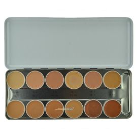 Kryolan Supracolor Greasepaint TV Palette 12 kleuren.