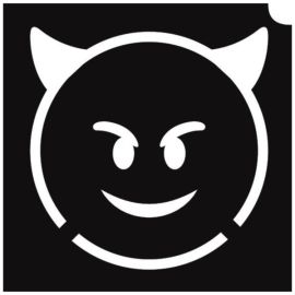 Glittertattoo Sjabloon Emoji Devil (5 pack)