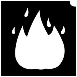Glittertattoo Sjabloon Emoji Fire (5 pack)
