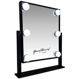 Metal Hollywood Mirror Black Small LED 6 Bulbs