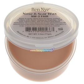 Ben Nye Nose & Scar Wax Fair 

Ben Nye's Nose & Scar Wax manipulates the appearance of real skin to imitate all sorts of fleshly distortions! Feign a broken nose, a witch's chin or bullet holes with this moldable yet firm medium. 