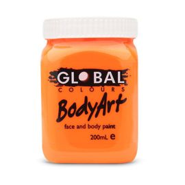 Global Face & BodyArt Liquid Paint UV Orange 200ml