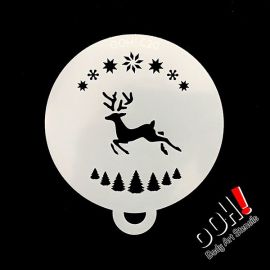 oOh Body Art Reindeer Stencil

OOh Facepainting stencils are designed to be symmetrical so you can just turn and rotate the stencils to go right around the face. You don't need to use a second stencil to mirror your background texture on the opposite si