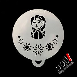 oOh Body Art Winter Princess Stencil

OOh Facepainting stencils are designed to be symmetrical so you can just turn and rotate the stencils to go right around the face. You don't need to use a second stencil to mirror your background texture on the oppo