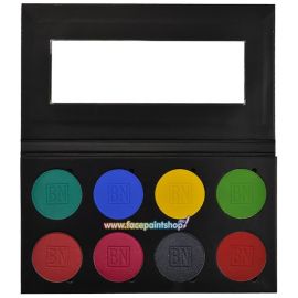 Ben Nye Divine Madness 8 Colour Palette 

Ben Nye Pressed Colour Palette provide beautiful and brilliant luminescence for fashion, face painting or stage. Apply pressed colors either dry or wet! Safe to use on eyes, face and body. 
